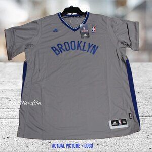 Adidas Brooklyn Nets NBA 5 Swingman Jersey SS Men's Sz 2XL Grey Blue 7912A NWT